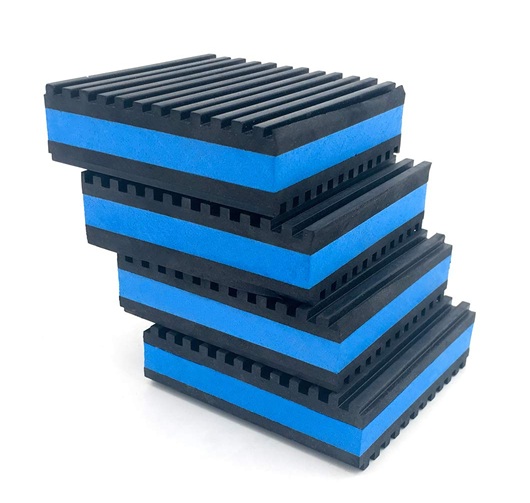 Rubber vibration isolation pads for outdoor air conditioners