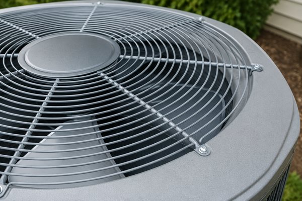 Cleaning outdoor air conditioner condenser coils to reduce noise and improve efficiency